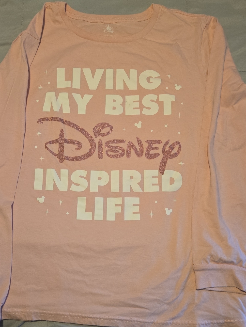 Disney Light Pink Long Sleeve Top with Disney Inspired Life Graphic